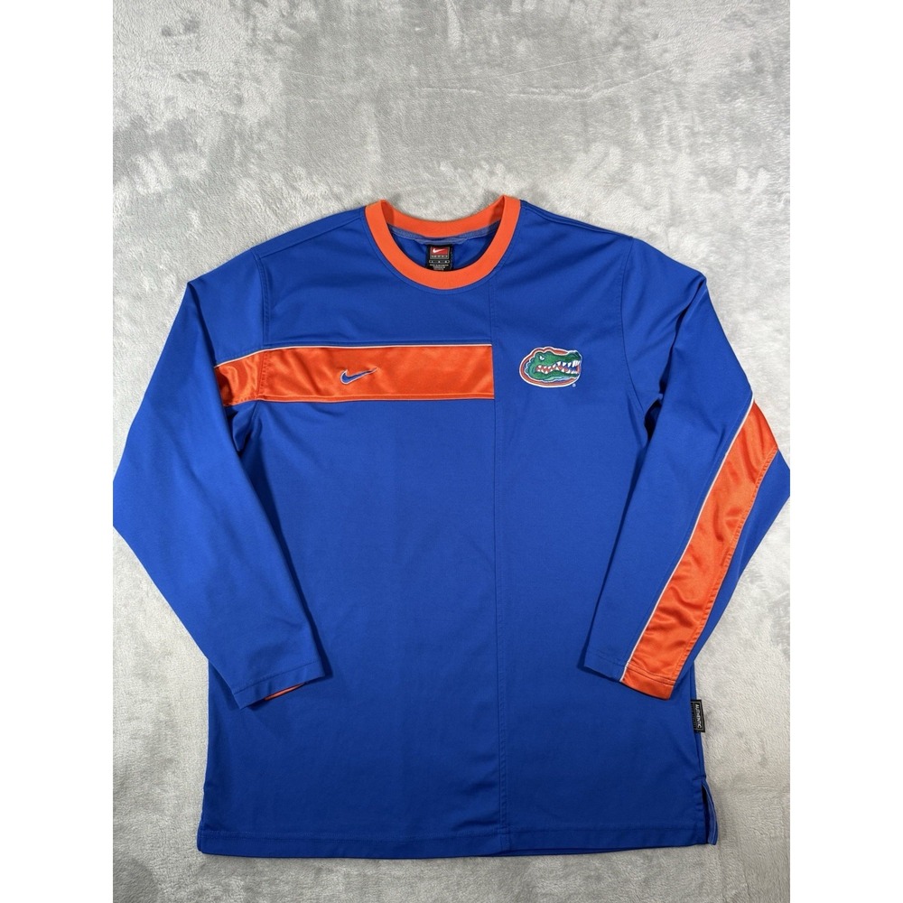 Florida Gators Nike Elite Shirt Mens Large Blue Dri Fit Long Sleeve Vintage‎